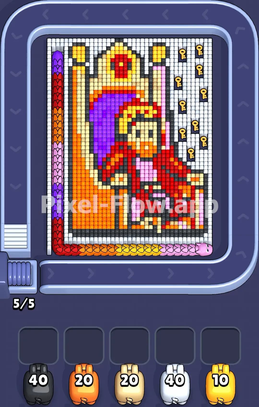 Pixel Flow King sits on the throne Level Screenshot