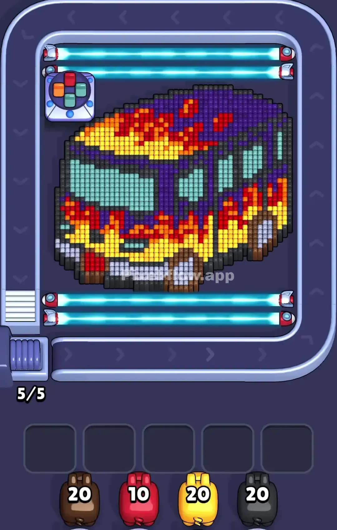 Pixel Flow Van with Flames Level Screenshot